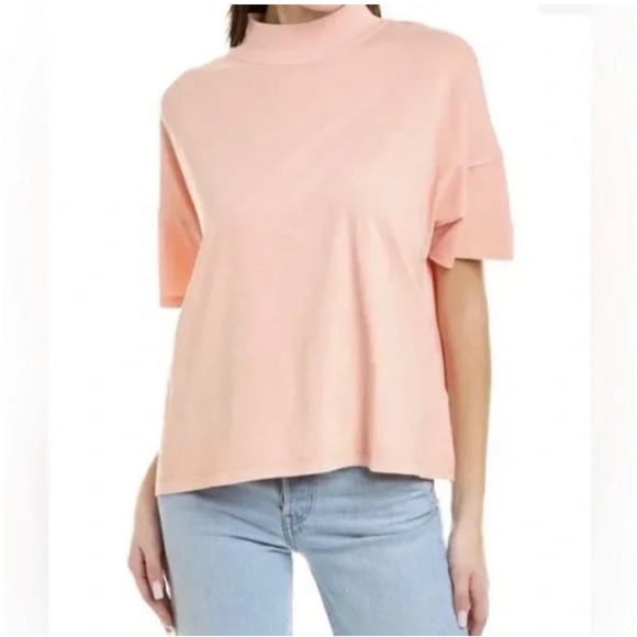 Free People Light Coral Short Sleeve Top - Picture 2 of 12
